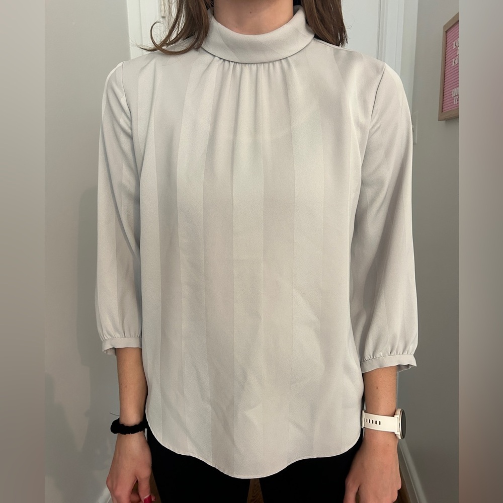 Ann Taylor High-Neck Striped Women's Blouse
